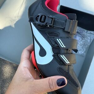Peloton Black and Red Cycling Shoes